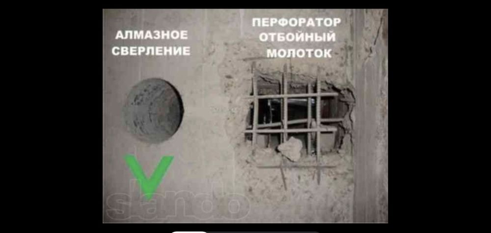 Алмазное бурение бетона. Бетон тешиб бериш хизмати