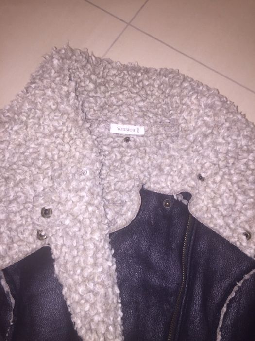 Cojocel Yessica, piele si blana, pt. dama, ca nou, marimea M