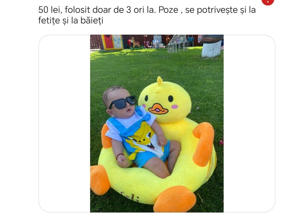 Fotoliu galben copii