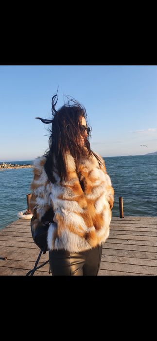 Haina din blana naturala de vulpe