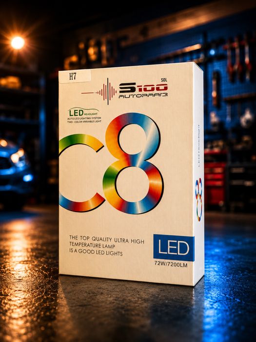 LED КРУШКИ H7 C8 – 72W / 7200LM – НОВИ