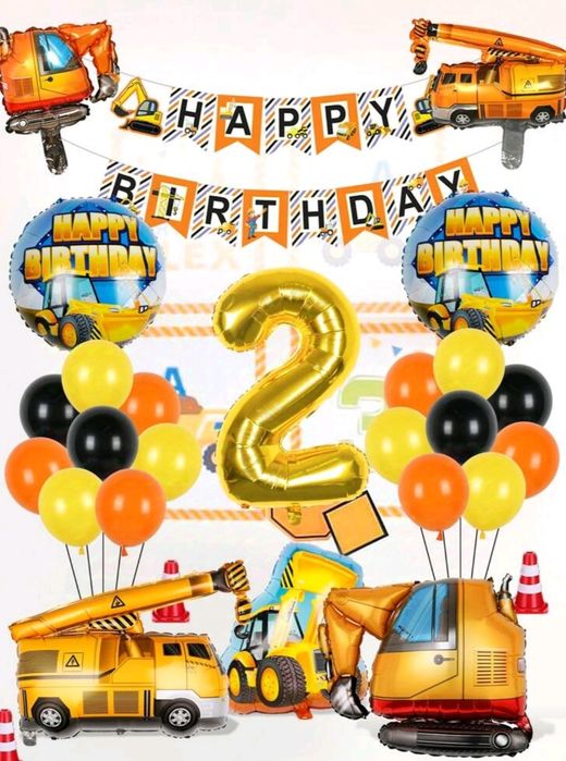 Парти сет украса  Hot wheels и строителни машини