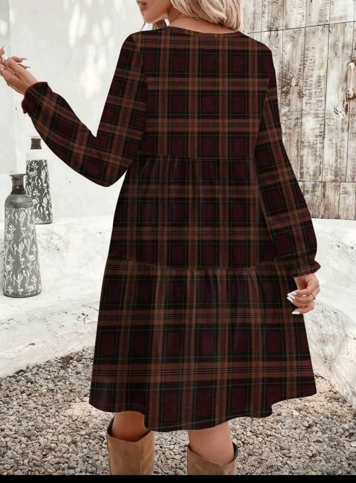 Дамска карирана рокля 4XL