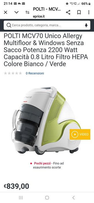POLTI UNICO MCV 70 aspirator cu vapori