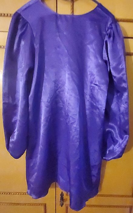 Rochie maneci lungi mov satin, Bogas,  noua cu eticheta, mar. XS/S/M