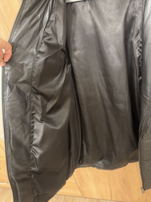 Кожаная куртка пуховик