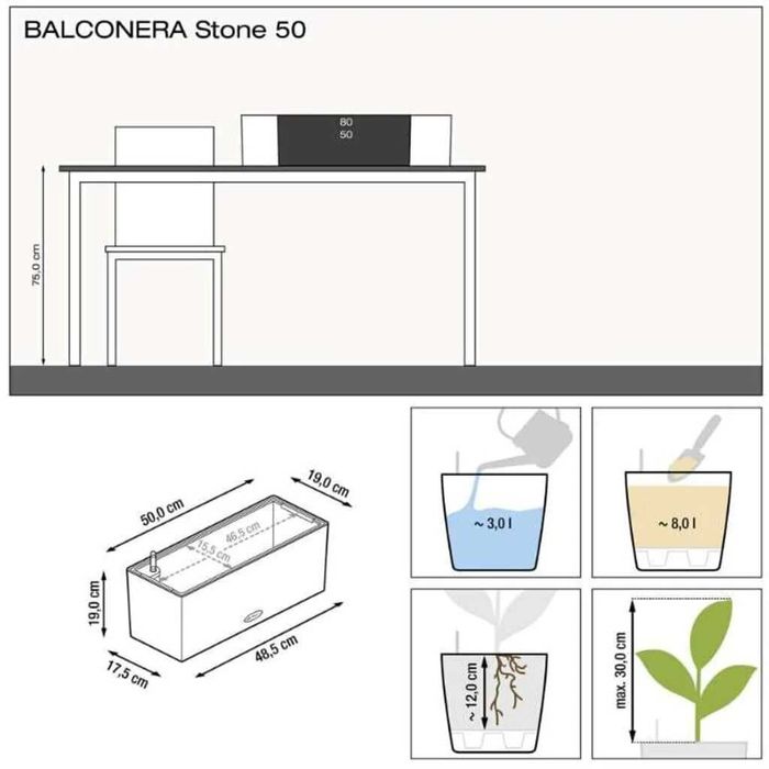 (Tuvak)- Немецкий горшок с автополивом Lechuza модели Balconera
