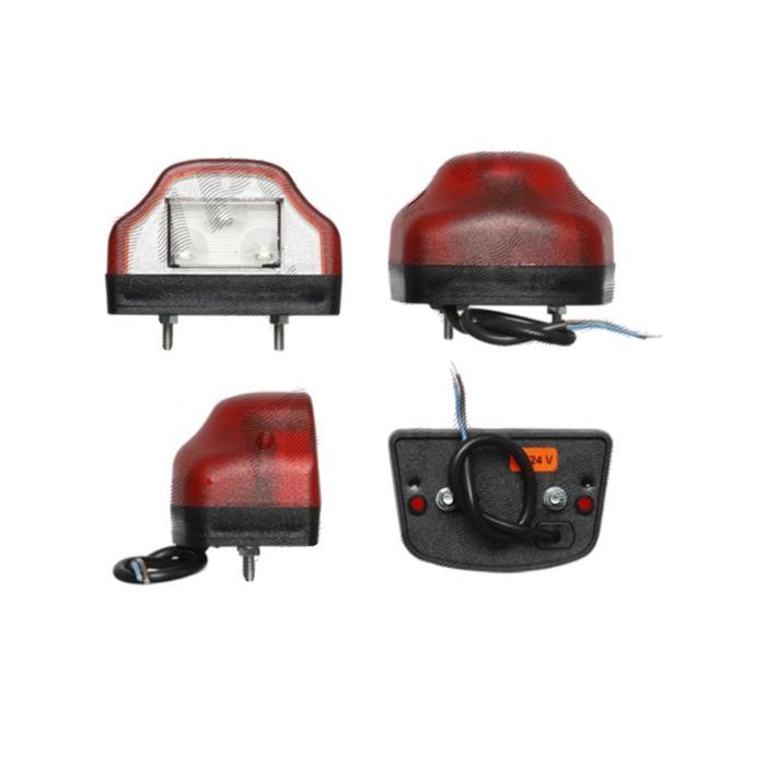 Lampa auto BestAutoVest pentru numar 12/24V partea Dreapta/ Stanga cu LED 95x60x65mm carcasa rosie, 1 buc
