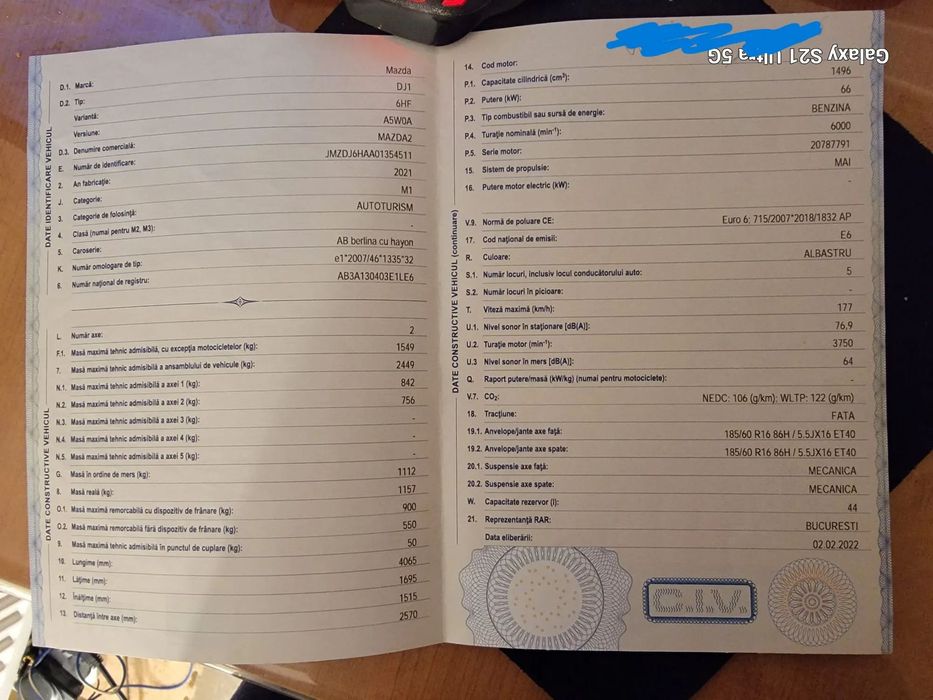 Mazda 2 roti iarna pe jenti aliaj cu senzori de presiune, plus roti vara jenti