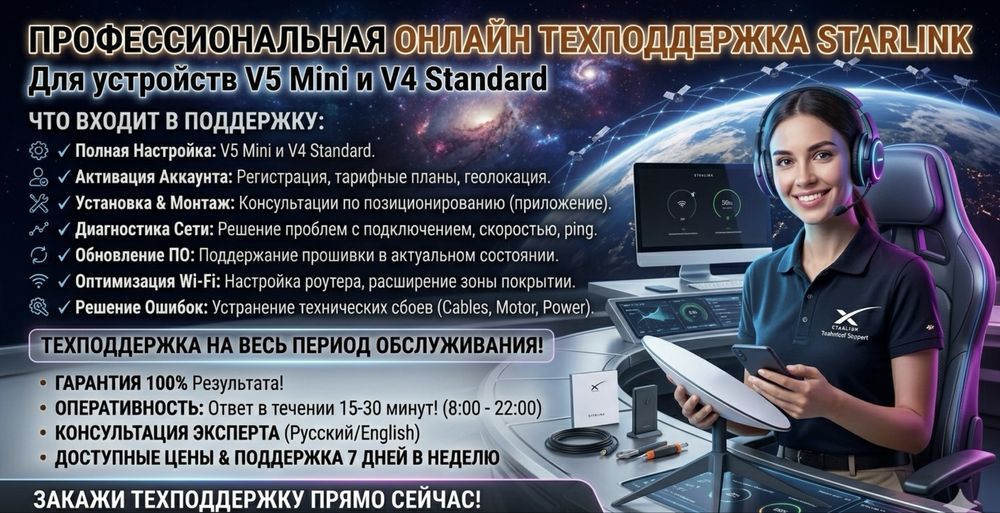 Профессиональная техподдержка Starlink | Онлайн