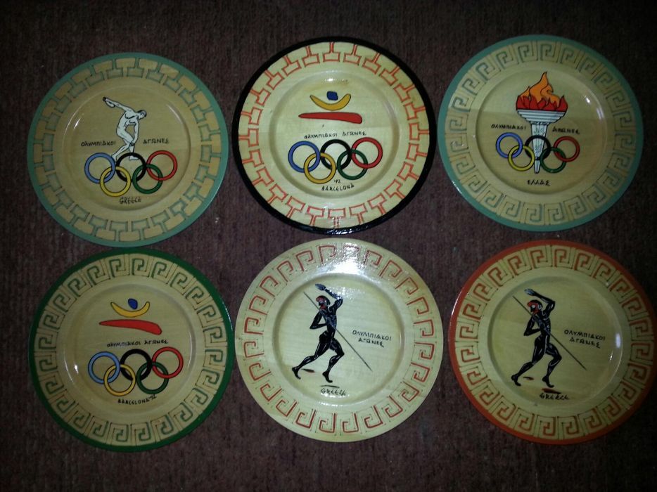 3-комп.Дървени чинии-Гръцки мотиви