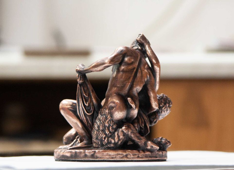 Статуетка , сувенир -"Satyre and Bacchante". Медна галванопластика