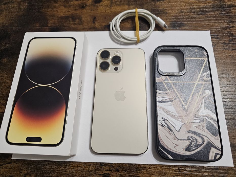 Iphone 14 PRO MAX Gold- CU GARANTIE-CA NOU, fara zgarieturi, sanatatea bateriei 83%