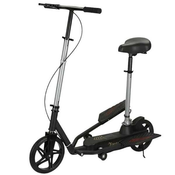 Trotineta Kinderauto Pegasus, cu pedale si scaun,  pliabila Black