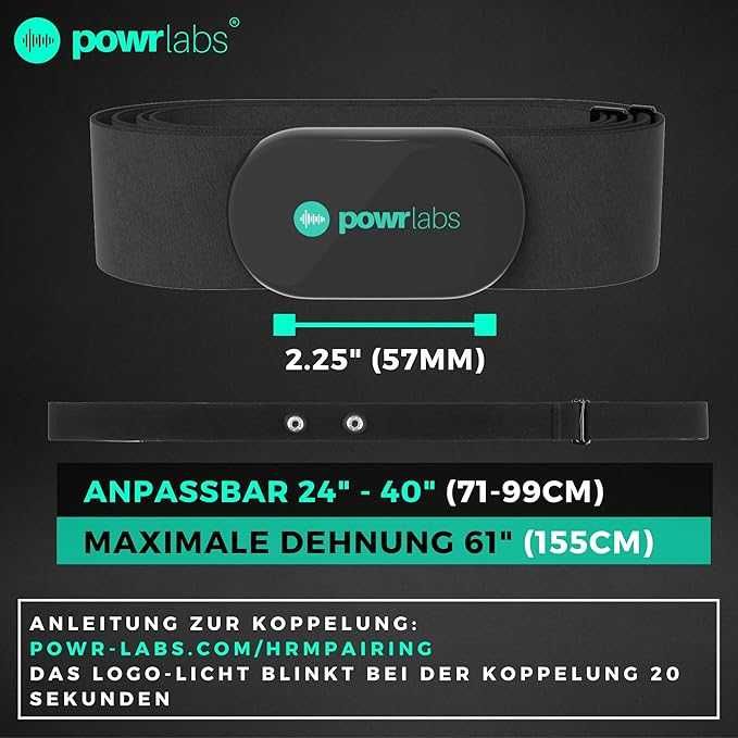 Powr Labs Bluetooth пулсомер с колан за гърди