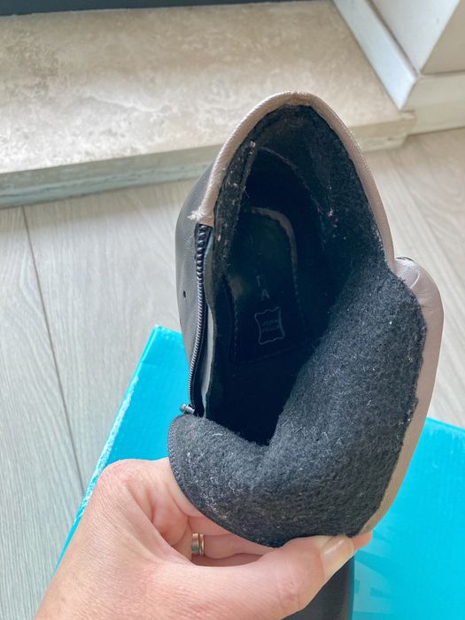 Botine ghete imblanite piele naturala, marimea 36