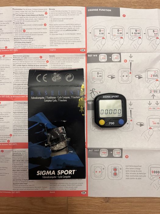 Sigma sport 700 Baseline Computer bicicleta cu 7 functii nou