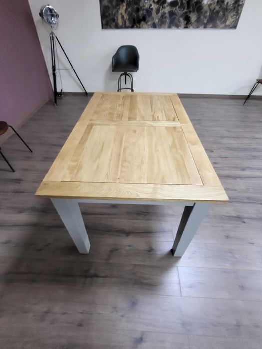 Дървена трапезна разтегателна маса 100 % дъб за 6 - 8 човека