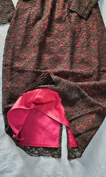 Rochie midi din dantelă cu mâneci lungi, mărimea M/L