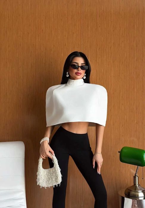 Дамски crop top бял
