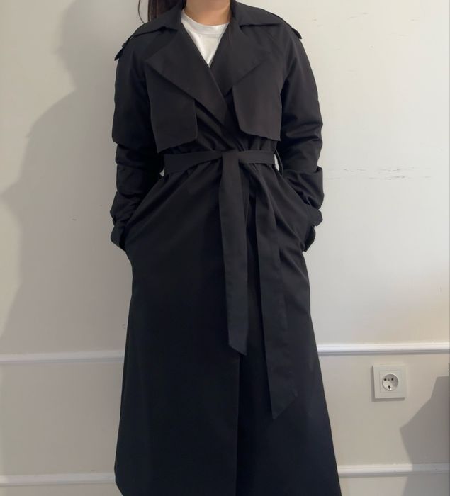 Тренч черный размер S