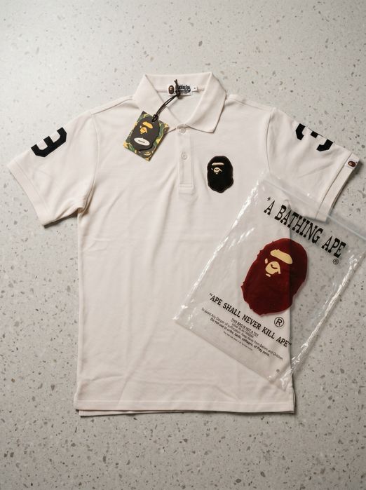 Белое поло BAPE унисекс