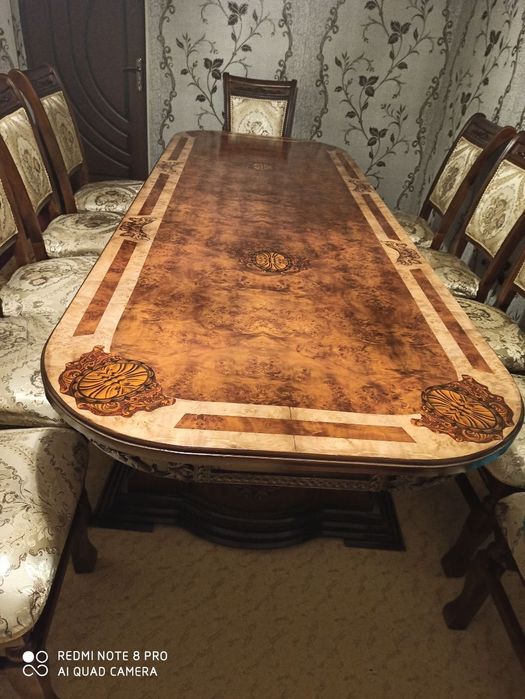 Стол стул янги кирилмаган. Столиини хонтахта килса хам булади 12 та ст