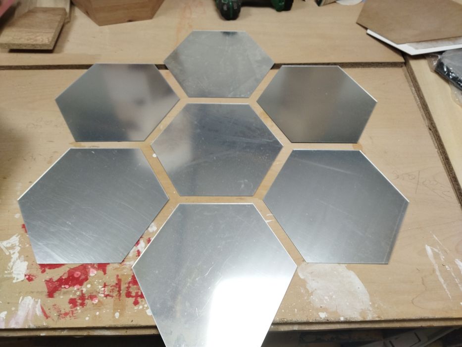 Етажерка,стенен панел,огледало,шестоъгълник,хексагон .