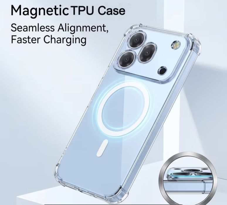 Honor 600pro кейс crystal clear Magsafe ударо-устойчив