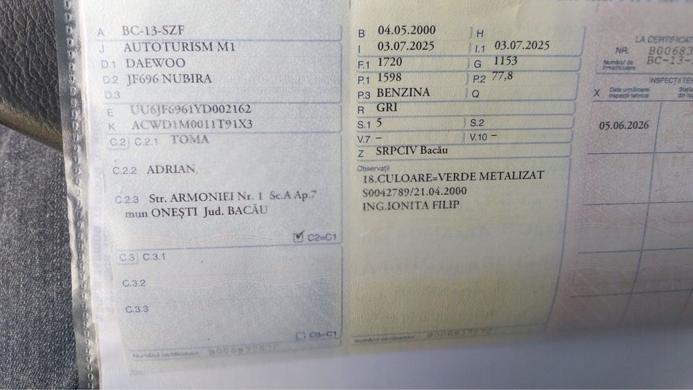 Daewoo Nubira | Doar 105.000 KM Reali | Multe piese noi (Investiție recentă)