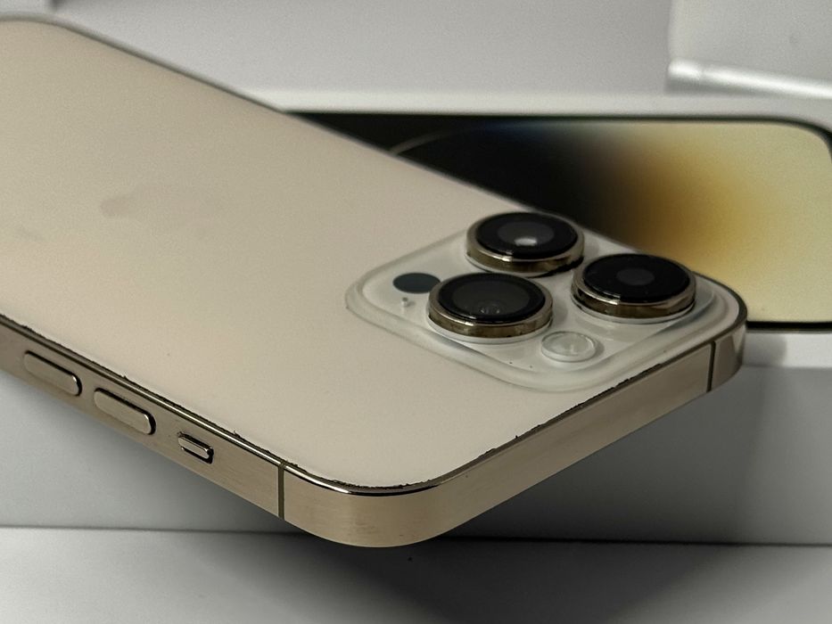 iPhone 14 Pro Max, 128GB, Gold, 100% батерия, ОТЛИЧЕН, 1г. ГАРАНЦИЯ!