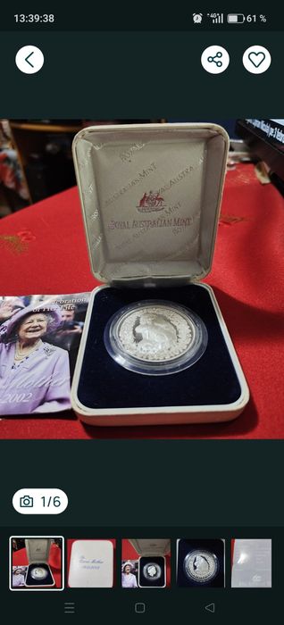 Moneda 5 Dollars 2002 argint 1 Oz de colecție