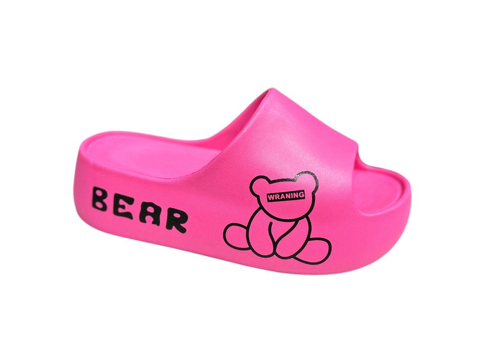 Дамски чехли на платформа с мече