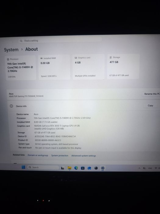 Геймърски лаптоп Asus TUF F15