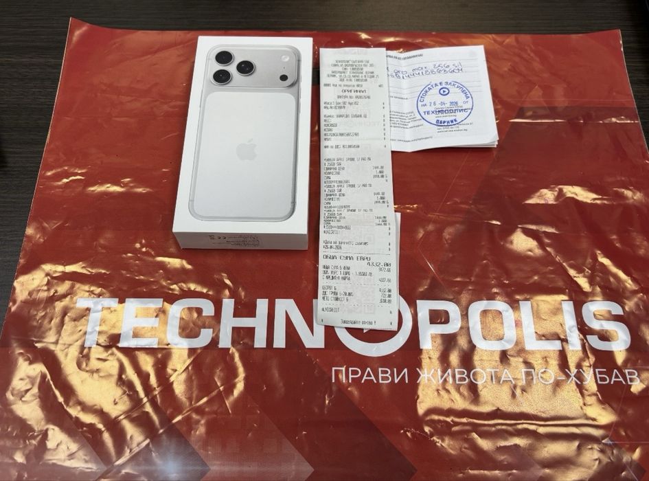 ЧИСТО НОВ 256GB iPhone 17 Pro Max 5G Technopolis Гаранция 2029 SILVER