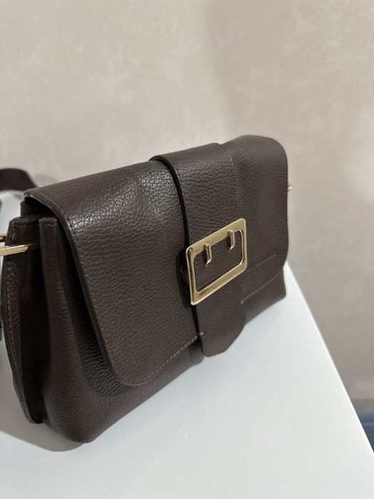 Сумка багет натуральная кожа