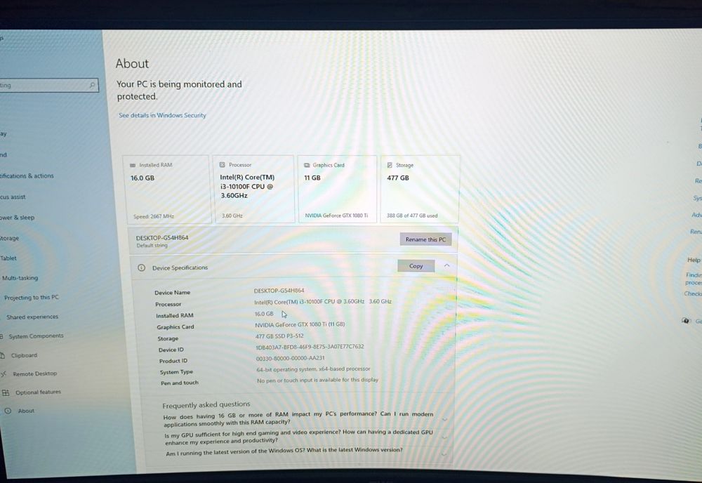 1080p gaming PC o'yin office vidyo montaj graphics kuchli kompyuter