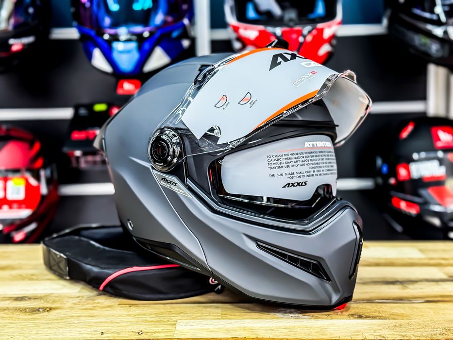 Casca  Moto Axxis GhostFighter Flip-Up Titanium Mat