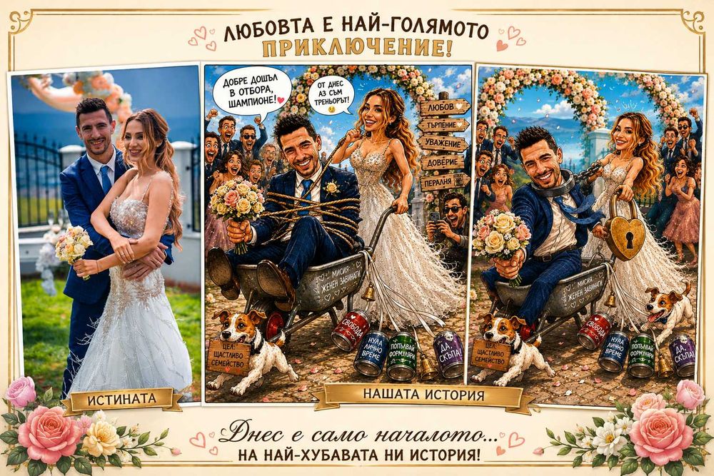 Персонализирани дигитални карикатури, шаржове и колажи по снимка