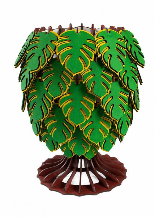 Lampa Decorativa „Monstera” – Design Natural Premium din Lemn