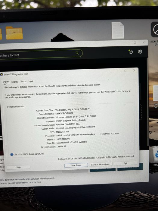 Laptop asus vivobook