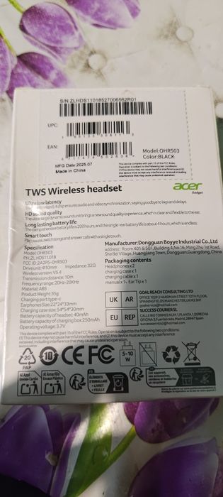 Casti Acer air TWS  wireless Nou