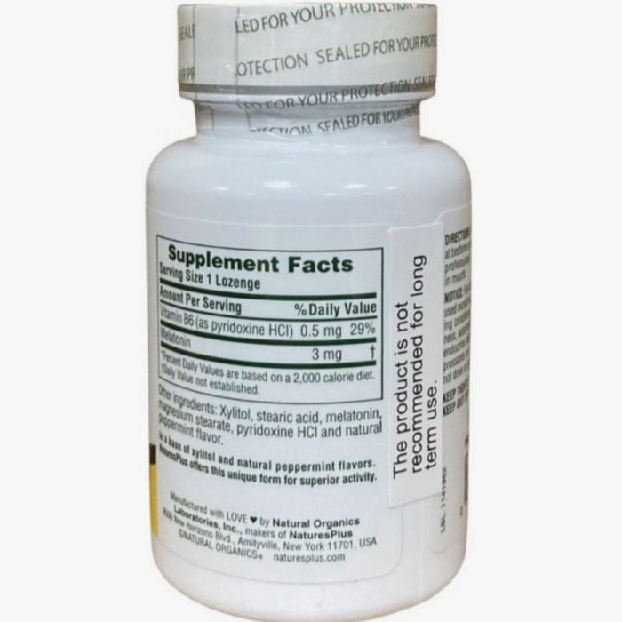 Мелатонин Сублингвальный 3мг с B6 60 табл Nature's Plus из Америки