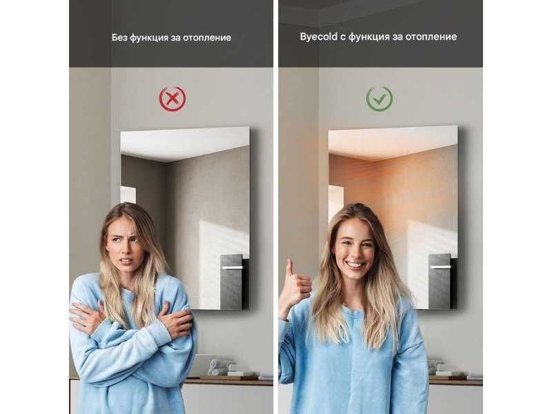 Инфрачервен Отоплител за Баня с LED Осветление и Огледало Byecold 450W