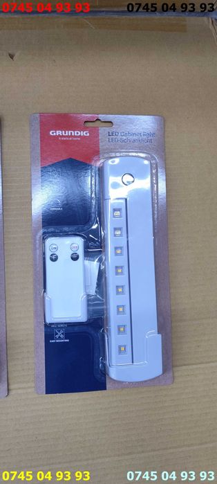 sistem iluminare led GRUNDIG cu telecomanda si suport de perete