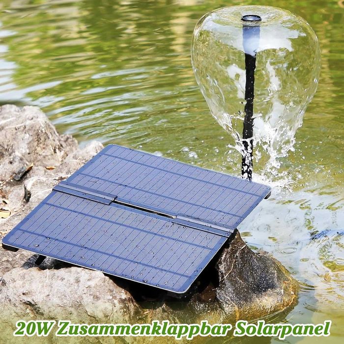 pompa de apa solară pentru exterior, pliabilă de 20 W cu suport reglabil, havuz solar pentru exterior