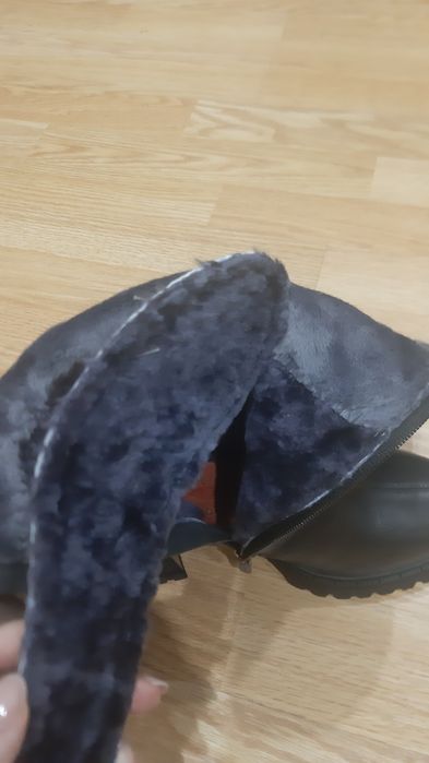 Кожаные зимние сапоги