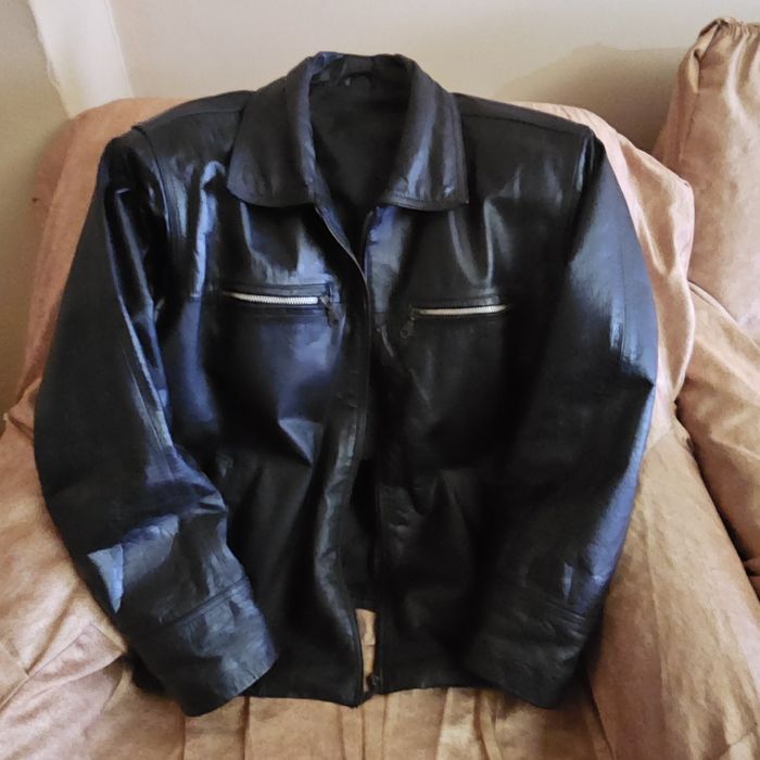 2 кожени якета – мъжки, черни (само комплект) M–L