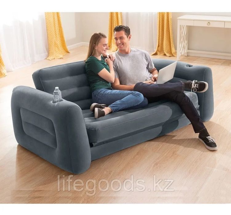 Двухместный надувной матрас диван-трансформер (раскладной) Intex 66552: .