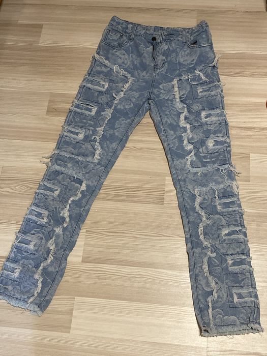 blugi flared albastrii